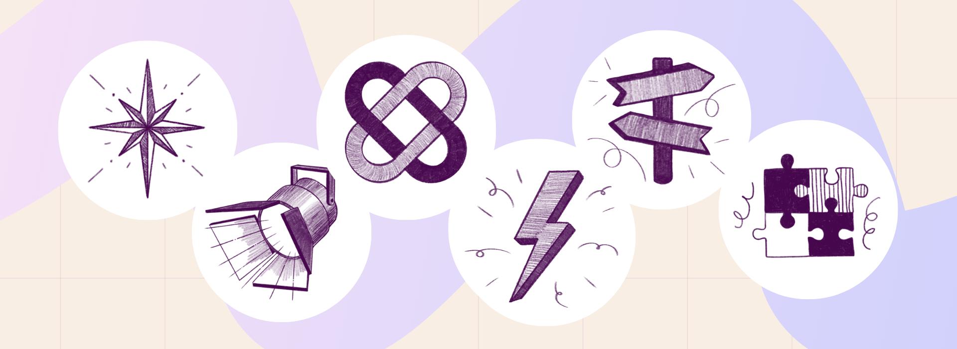 Icons depicting the 5Ps and jigsaw pieces to depict Building Collective Power